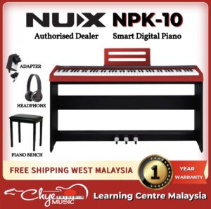 NUX NPK-10 Portable Digital Piano With Wooden Stand (Red)