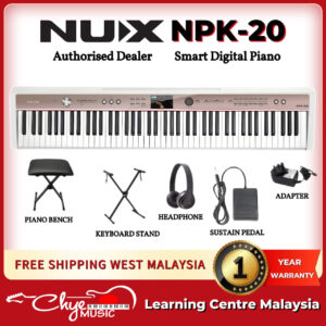 NUX NPK-20 Portable Digital Piano With X Stand (White)
